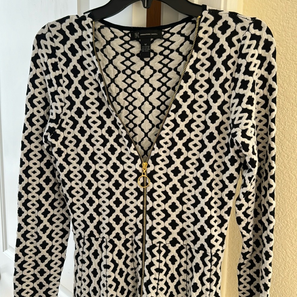 INC Sweater Zip Up Dress